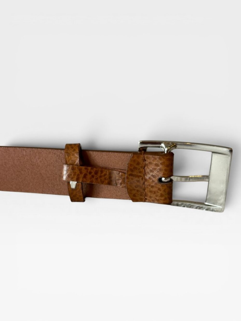 New York & Company Brown Textured Belt Silver Buckle Size Medium 37” - Picture 8 of 13